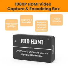 Lcc 260 1080P60 HDMI 인코더 2 스트림 H264MJPEG HDMI TO USB HD 인코더 HDMI TO UVC UAC 캡처 OSD H264 맞춤형 GPIO, 한개옵션0 - h264플레이어