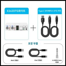 오디오 인터페이스 TOPPING E2x2 OTG PC 외장 사운드 카드 라이브 믹싱, 1개, D.E2x2OTG화이트+Type-C포트OTG케이블