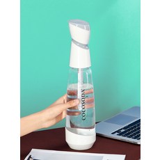미니 탄산수 제조기 휴대용 리필 병 소다 에이드 음료, 1L 블랙(거품 10개 포함)