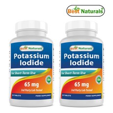 베스트내츄럴스 포타슘 요오드화 칼륨 65mg 60정 2개