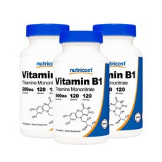 뉴트리코스트 비타민 B1 티아민 모노나이트레이트 500mg 캡슐, 3개, 120정