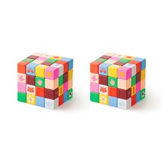 [마이리틀타이거] 자석 큐브 매직 컬러 세트 1+1, 혼합색상, 2세트