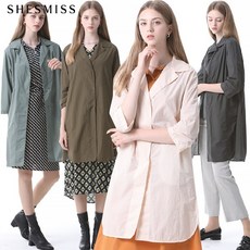  쉬즈미스 쉬즈미스 경량 코튼 블렌드 솔리드 코트 