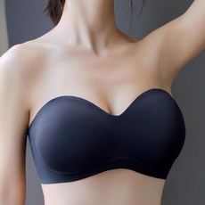 심리스 노라인 튜브탑 오프숄더 브라 웨딩브라 블랙