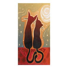 고양이 차 행주 키친크로스 흑백 타올 귀여운 애완 타월 핸드 아트 청소 동물 주방 물 수건 흡수, LEX01290, 1pc 45x75cm, 1개