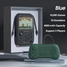 R36S한방팩 DY19 게임 보조배터리 레트로 콘솔 10000 + 클래식 비디오 게임, 없음, 4) Blue-2 Player