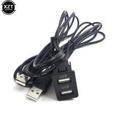 자동차 대시 플러시 마운트 2 개의 USB 포트 패널 보트 듀얼 연장 케이블 어댑터 폭스바겐 도요타용 150cm, 1개