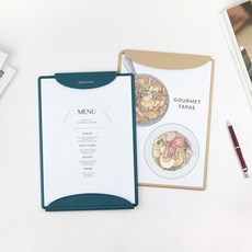 페니체 하프문 클립보드 A4 자석 마그넷 카페 메뉴판 제작 만들기 인쇄 에코레더 가죽 10컬러(싱글), 싱글, 1개, 딥그린