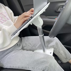 차량용 테이블 자동차 책상 운전석 조수석 뒷좌석 미니 테이블 노트북 독서대 태블릿 거치대, 화이트-높이조절옵션, 1개