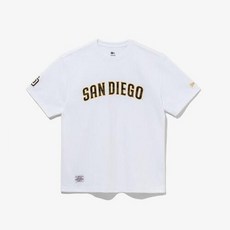 [뉴에라 백화점제품] MLB 샌디에이고 파드리스 카모 패턴 로고 티셔츠 화이트 14179181