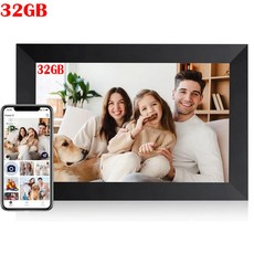 터치 스크린 자동 회전 디지털 액자 인치 프레임 와이파이 대용량 스토리지, 7) black with 32gb - 영국 플러그, 없음