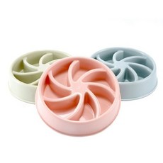강아지 고양이 식기 밥그릇 급체방지 슬로우 식기 애견 샵 카페, 핑크, 1개