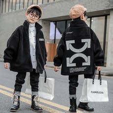 빠빠야네 키즈 주니어 남아 시티존 양털 부클 보이 점퍼 코트 겨울