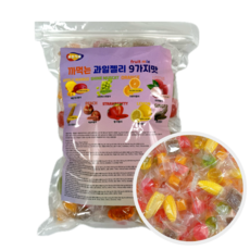 혜성식품 9가지맛 스쿱젤리 대용량 혼합 과일 젤리, 1개, 1kg