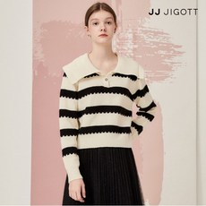 JJ지고트 (JJ지고트) 세일러 단가라 크롭 풀오버 니트 GNBP1POT31