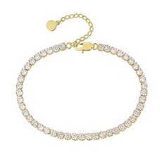 [미국] 768794 KRKC&CO 4mm Tennis Chain Anklet with Extension Ankle Bracelets for Women 14k Gold Plat