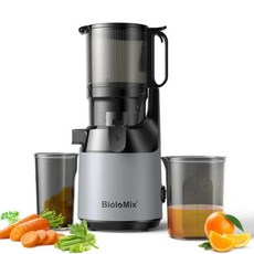 착즙기 믹서기 블렌더 BioloMix 콜드 프레스 130mm 피드 슈트 전체 과일 및 야채에 적합 높은 주스 수확량 BPA 프리 느린 저작, 3) SJ-023 - EU-220-240V