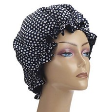 ALASKA BEAR - Natural Silk Bonnet for Curly Hair Reversible Sleep Night Cap (Adjustable size Black), Adjustable size, Black/Black