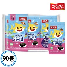 [핑크퐁] 광천김 저염 유기농 키즈김 도시락김 4gx90봉 한박스, 4g - 핑크퐁줄줄이김