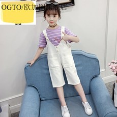 와이에이치투 여아멜빵바지 여름옷 면 5부 슬립 팬츠 모던 여자 솔리드 무지 점프슈트