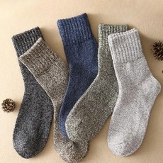 Vezri 남 가을 겨울 도톰한 기모 보온 트렌드 빈티지 타올 두툼 양말 세트 111ZFY