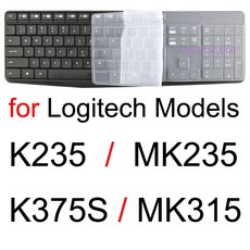 로지텍 무선 용 K235 MK235 MK315 K375s 키보드 커버 블랙 클리어 투명 실리콘 TPU 스킨 케이스 보호, [01] Clear