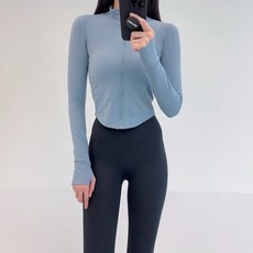 로라벨 자체제작 하이셀 스포츠 집업 요가복 필라테스복 여성 상의 커버업 옷