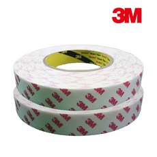 3M 스폰지 양면테이프 흰색 20 mm x 10 m, 2개