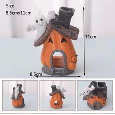 공기 방울이 달린 귀여운 나무 사람 입상 수족관 장식 유목 동상 다기능 어항 배경 쉼터, 05 pumpkin