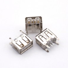 노트북 마더보드 180 도 암 PCB 커넥터 마이크로 2.0 USB 4 핀 DC 화이트 A 타입 플랫 앵글 소켓 잭 플러그 100, 한개옵션0