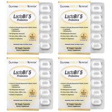(해외) California Gold Nutrition 캘리포니아 골드 락토비프 50억 유산균 60정 LactoBif Probiotics, 4개