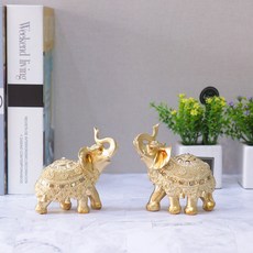 골드디자인 돈들어오는 큐빅 골드 코끼리 장식품 인테리어소품