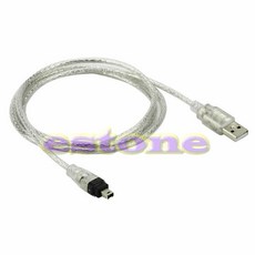 140cm/4.5ft USB 2.0 남성에서 IEEE 1394 4 핀 남성 ILINK FIREWIRE DV 케이블, 상아, 1개
