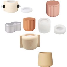 부완 니콜 캔들 용기 자 실리콘 몰드 제스모나이트 콘크리트 시멘트 DIY 핸드메이드 홈 데코용 틴