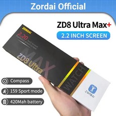 Zordai ZD8 울트라 맥스 플러스 남성 스마트 워치 222 인치 화면 블루투스 통화 NFC 컴퍼스 AI 음성 심박수 스포츠, 3.Orange