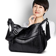 others 윤 하 중년 엄마 가방 2020 패션 한국 판 숄 더 백 여 소프트 심 블랙