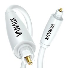 VANAUX 화이트 광학 오디오 케이블 디지털 SPDIF 토스링크 광섬유 홈 시어터 사운드 바 TV앰프하이파이 시스템용 1m100ml피트화이트 392526, 3.3피트/1m-화이트, 1개