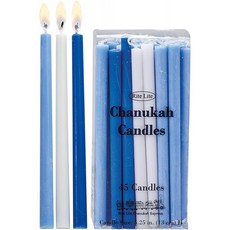 Rite Lite Deluxe Chanukah 촛불 - 모듬 블루 라이트 블루 &amp; 화이트 45 하누카 메노라 캔들:, 단일옵션