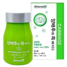 국내산 양배추추출분말 양배추정 비타민U 비타민K 섬유소 포만감 위장관리복합식품 위건강 장수음식 500mgx60정, 120정, 500mg