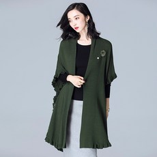 프릴 숄 가디건