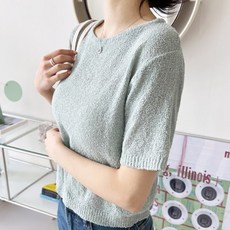 국산 시원한 반팔 니트티 데일리 베이직 라운드티