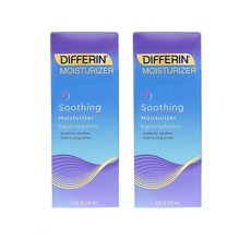 Differin 디페린 애크니 센시티브 스킨 수딩 모이스처라이저 하이드레이션 로션 4oz(118mL) 2팩, 2개, 118ml - 프레데릭말아크네