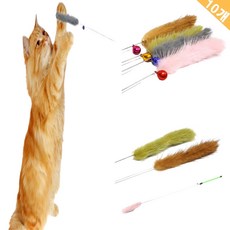  고양이사냥놀이 강아지풀고양이 낚시대장난감 x10 낚시대고양이 고양이꿩털, 상세페이지 참조 