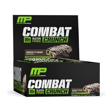 MP Combat Crunch Protein Bar 머슬팜 콤뱃 크런치 프로틴바 쿠키앤크림 63g (2.22oz) 12개입