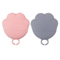 반려동물 습식캔 덮개 스푼 뚜껑 세트, 1개, 핑크