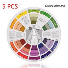 색상환 교육용 10색상환 컬러 COLORWHEEL 상환표 전문 12 색 종이 카드 3 계층 디자인 색상 혼합 휠 문신, 한개옵션1, 02 5PCS
