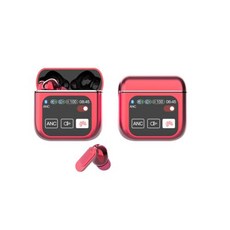 SE60 무선 이어폰 블루투스 54 LED 디스플레이 게임용 헤드셋 스포츠 헤드폰 HIFI 사운드 저지연 이어버드, 5) Red