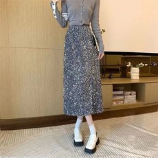Kingfishe여성 섹시 스팽글 블링 하이웨이스트 롱스커트 vb1KOBO