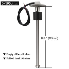 연료 레벨 센서 보트 오토바이 0190옴 게이지 전송 장치 탱크 내 100mm500mm, 1개, 12 275MM