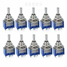 10 pcs 토글 스위치 MTS-103 3 핀 ON / OFF / ON PDT 6A 125VAC / 3A 250VAC, 상세내용참조